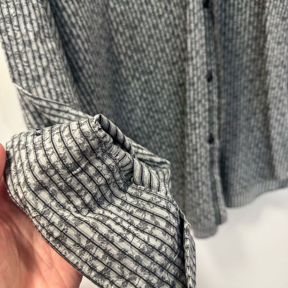 Bugatchi Men Large LS Dress Shirt - Black/Grey - Picture 5 of 8